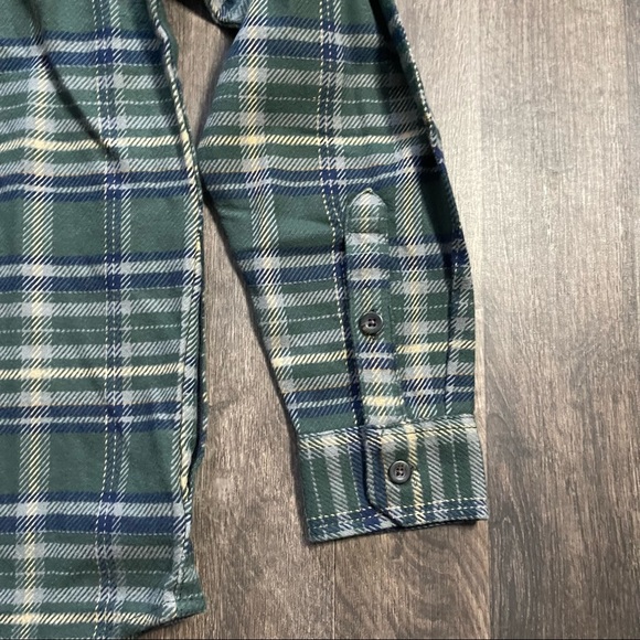 Woolrich Men’s Button Plaid Down Flannel Shirt Olive Lightweight Jacket - Picture 6 of 6